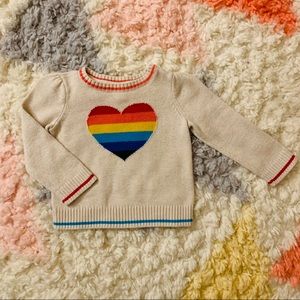*SOLD* Gap Crazy Stripe Heart Logo Sweater